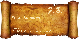Font Barbara névjegykártya